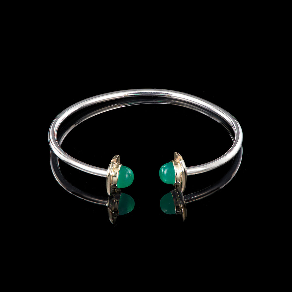 The Beatrice Bangle | Green Onyx