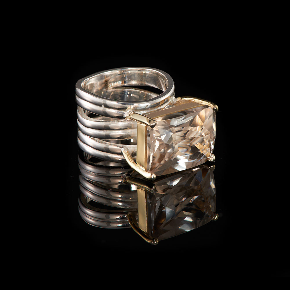 The Adut Ring | Light Smoky Quartz