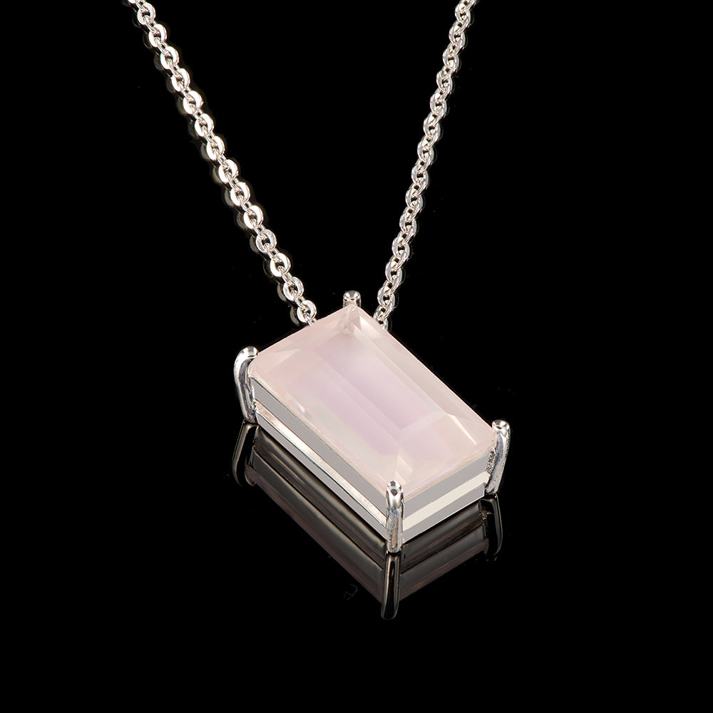 The Maria Pendant | Rose Quartz