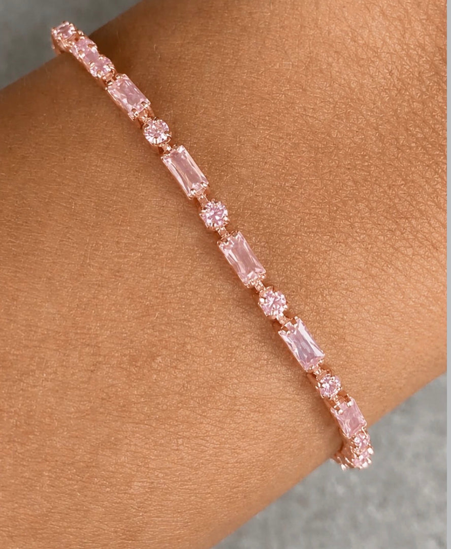 The Jean London Tennis Bracelet | Rose Quartz