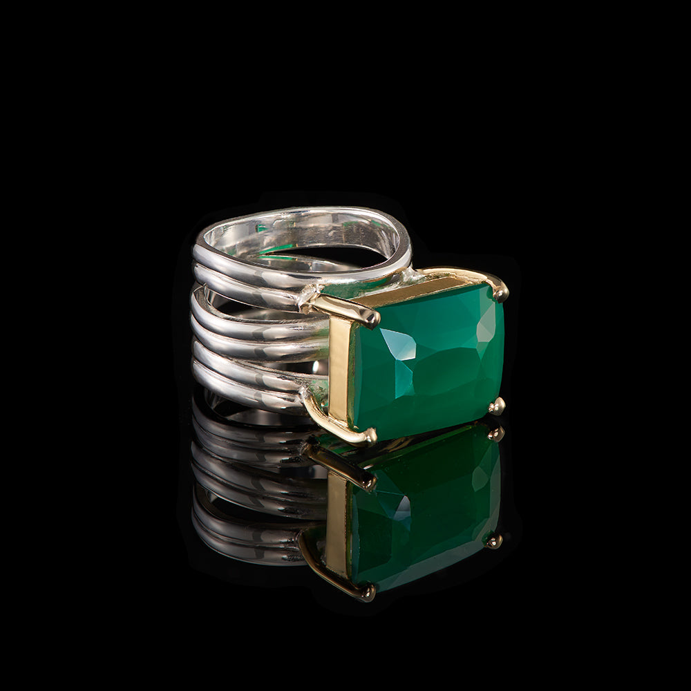 The Adut Ring | Green Onyx